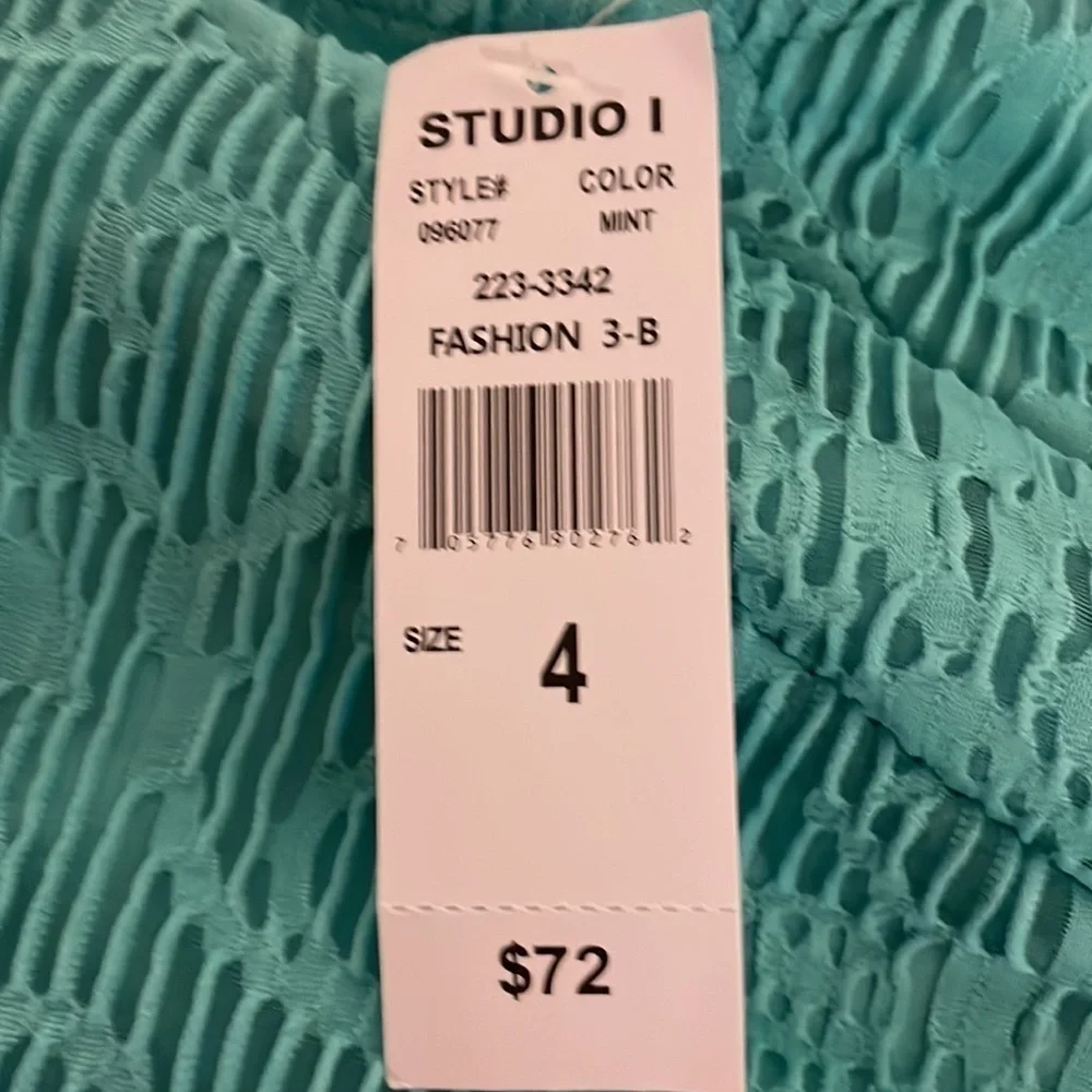 STUDIO One NY NWT Women's Mint Lace Dress Sleeveless Resort Wear Size 4